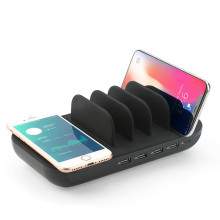 5 Ports USB Standard Wireless Charge Desktop Charger Station with Over-Charging Protection for All Mobile Phone